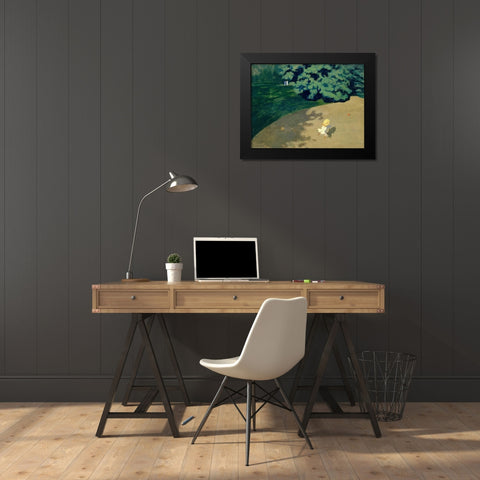 The Ball Black Modern Wood Framed Art Print by Vallotton, Felix