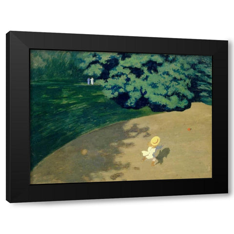 The Ball Black Modern Wood Framed Art Print with Double Matting by Vallotton, Felix