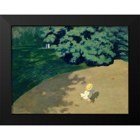 The Ball Black Modern Wood Framed Art Print by Vallotton, Felix