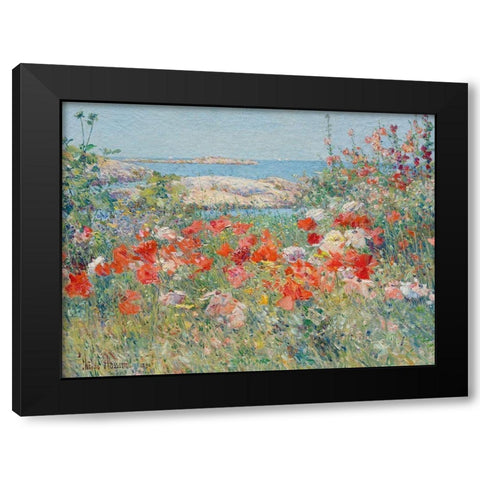Garden, Isle of Shoals, Maine Black Modern Wood Framed Art Print with Double Matting by Childe Hassam, Frederick