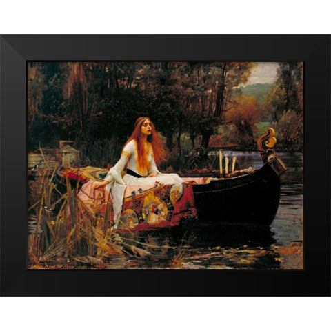 The Lady of Shalott Black Modern Wood Framed Art Print by Waterhouse, John William