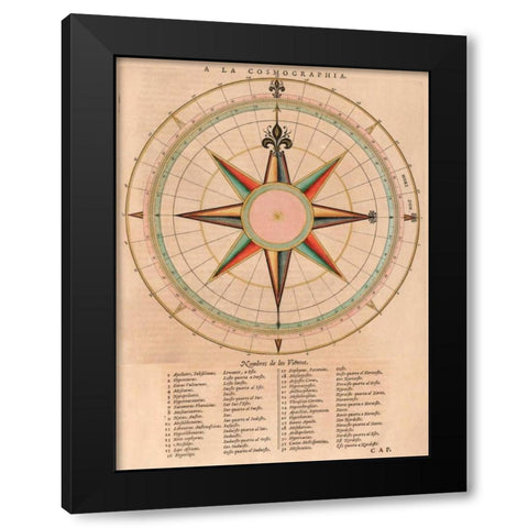 Nombre del los Vientos Black Modern Wood Framed Art Print with Double Matting by Anonymous