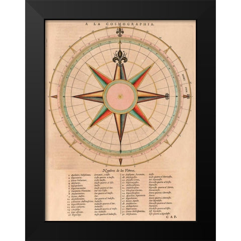 Nombre del los Vientos Black Modern Wood Framed Art Print by Anonymous