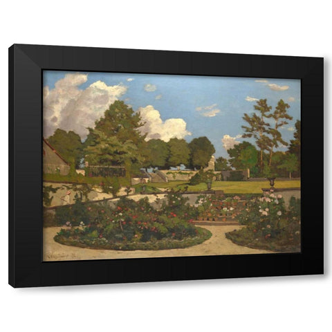 The Painters Garden at Saint-Prive Black Modern Wood Framed Art Print by Harpignies, Henri-Joseph