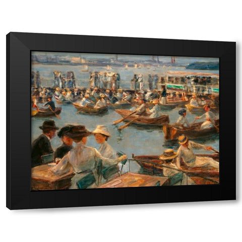 On the Alster in Hamburg   Black Modern Wood Framed Art Print by Liebermann, Max