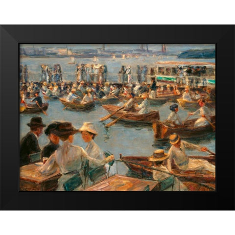 On the Alster in Hamburg   Black Modern Wood Framed Art Print by Liebermann, Max