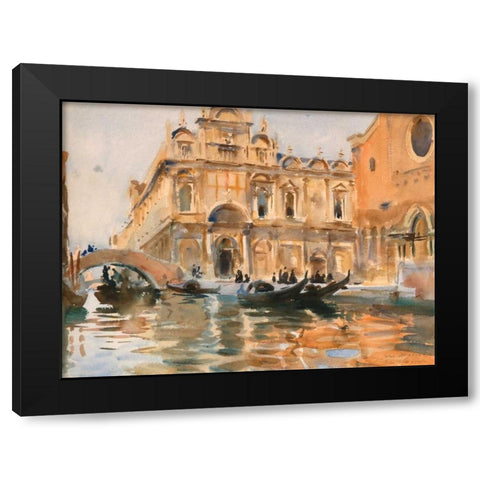 Rio dei Mendicanti - Venice Black Modern Wood Framed Art Print with Double Matting by Sargent, John Singer