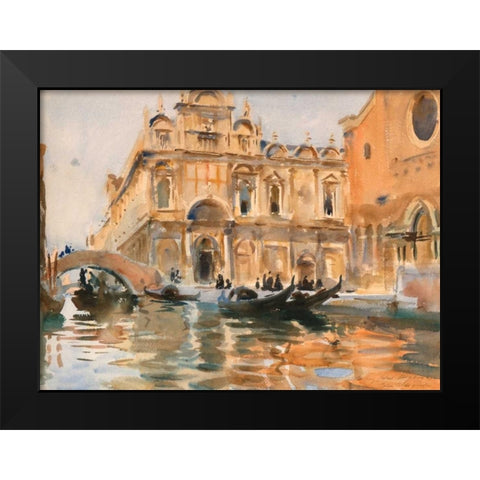 Rio dei Mendicanti - Venice Black Modern Wood Framed Art Print by Sargent, John Singer