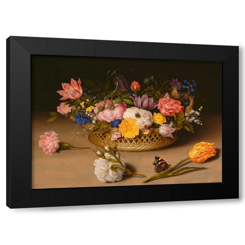 Flower Still Life Black Modern Wood Framed Art Print by Bosschaert the Elder, Ambrosius
