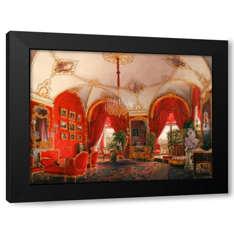 Interiors of the Winter Palace: the Fourth Reserved Apartment Black Modern Wood Framed Art Print with Double Matting by Hau, Edward Petrovich