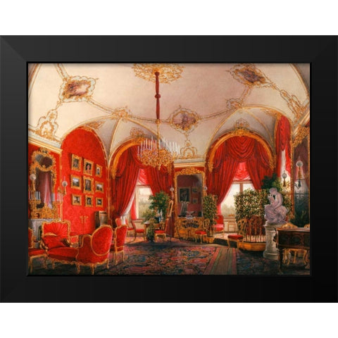 Interiors of the Winter Palace: the Fourth Reserved Apartment Black Modern Wood Framed Art Print by Hau, Edward Petrovich