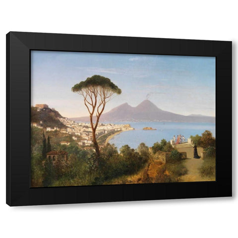 Blick vom Posillipo Black Modern Wood Framed Art Print with Double Matting by Zimmermann, August