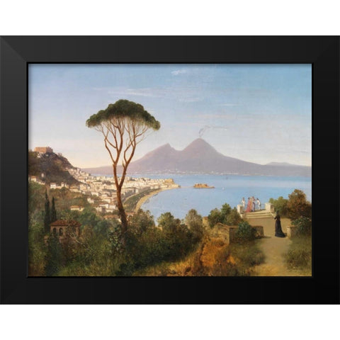 Blick vom Posillipo Black Modern Wood Framed Art Print by Zimmermann, August