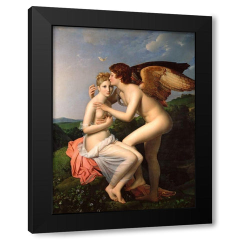 Cupid and Psyche Black Modern Wood Framed Art Print by Gerard, Francois Pascal Simon