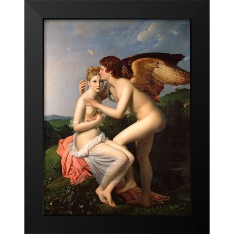 Cupid and Psyche Black Modern Wood Framed Art Print by Gerard, Francois Pascal Simon