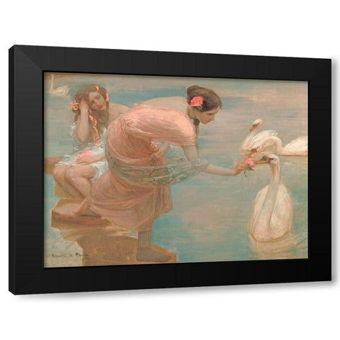 A Summer Morning Black Modern Wood Framed Art Print with Double Matting by Rupert, Bunny