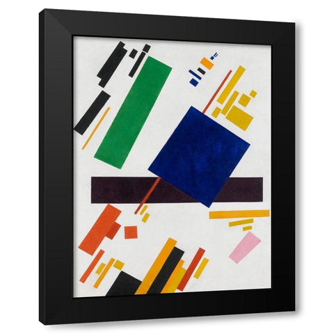 Suprematist Composition Black Modern Wood Framed Art Print by Kasimir, Malevich