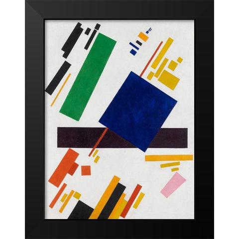 Suprematist Composition Black Modern Wood Framed Art Print by Kasimir, Malevich
