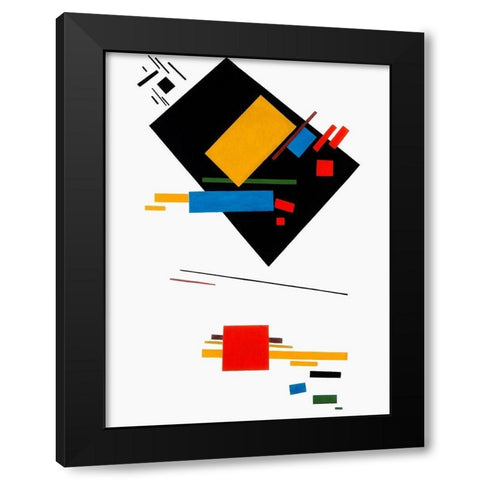 Suprematism Black Modern Wood Framed Art Print by Kasimir, Malevich