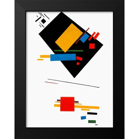 Suprematism Black Modern Wood Framed Art Print by Kasimir, Malevich