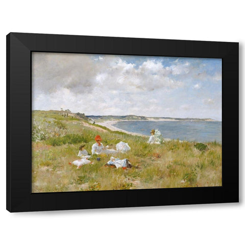 Idle Hours Black Modern Wood Framed Art Print by William, Merritt Chase