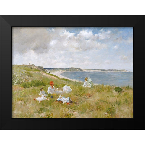 Idle Hours Black Modern Wood Framed Art Print by William, Merritt Chase