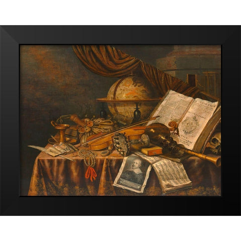 Still Life Black Modern Wood Framed Art Print by Collier, Evert