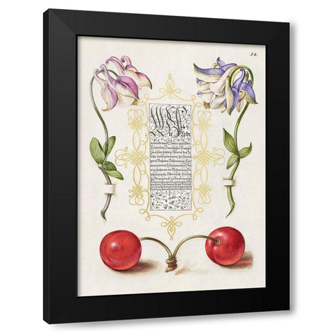 From the Model Book of Calligraphy-III Black Modern Wood Framed Art Print with Double Matting by Hoefnagel, Bocskay