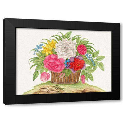 Basket of blooming flowers II Black Modern Wood Framed Art Print with Double Matting by Anonymous
