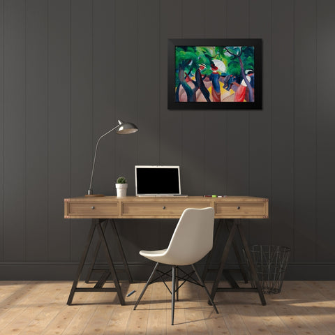 Promenade Black Modern Wood Framed Art Print by Macke, August