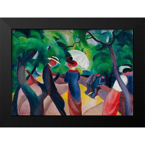 Promenade Black Modern Wood Framed Art Print by Macke, August