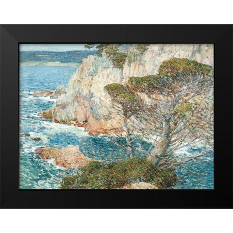 Point Lobos, Carmel Black Modern Wood Framed Art Print by Hassam, Frederick Childe