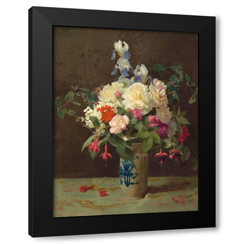 Vase of flowers Black Modern Wood Framed Art Print by Lambdin, George Cochran