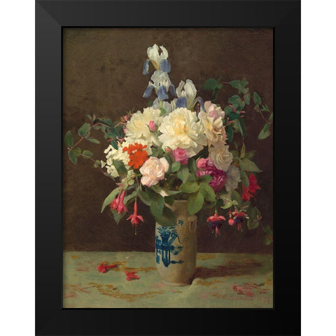 Vase of flowers Black Modern Wood Framed Art Print by Lambdin, George Cochran