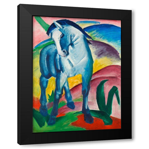 Blue Horse I Black Modern Wood Framed Art Print by Marc, Franz
