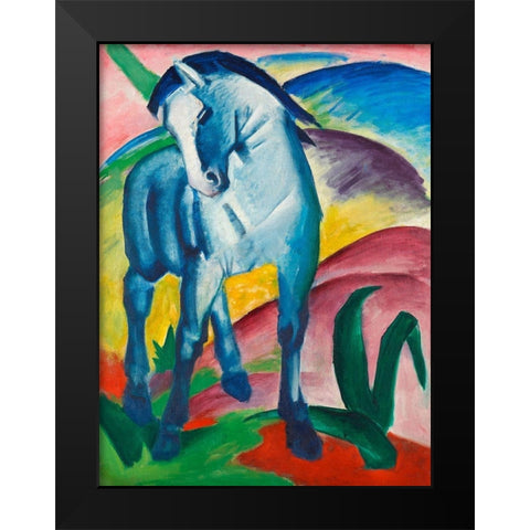 Blue Horse I Black Modern Wood Framed Art Print by Marc, Franz