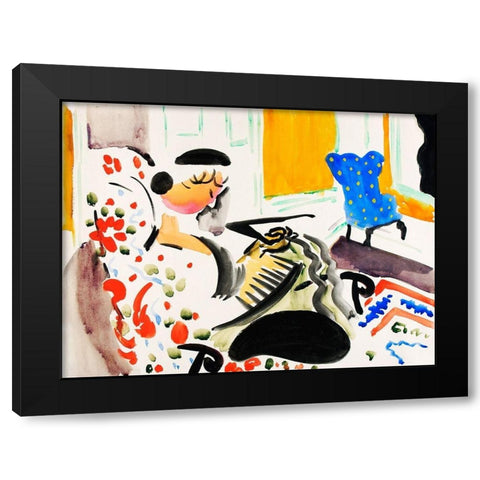Calligraphic Interior Black Modern Wood Framed Art Print by Sayen, Henry Lyman
