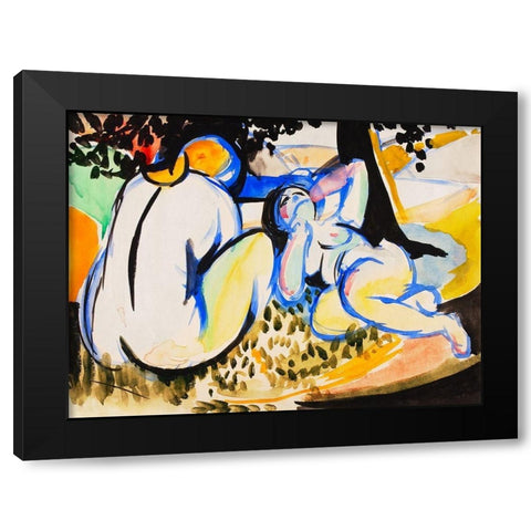 Nudes Black Modern Wood Framed Art Print by Sayen, Henry Lyman