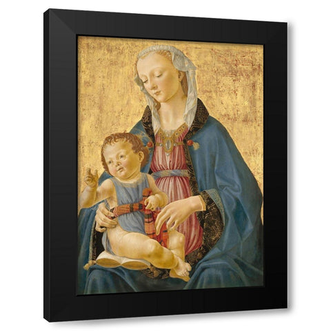 Madonna and Child Black Modern Wood Framed Art Print by Ghirlandaio, Domenico