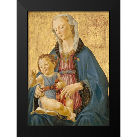 Madonna and Child Black Modern Wood Framed Art Print by Ghirlandaio, Domenico