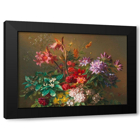 Allegory of Spring (detail) Black Modern Wood Framed Art Print by Johannes van Os, Georgius Jacobus