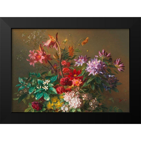 Allegory of Spring (detail) Black Modern Wood Framed Art Print by Johannes van Os, Georgius Jacobus