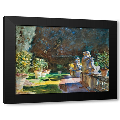 Villa di Marlia, Lucca Black Modern Wood Framed Art Print with Double Matting by Sargent, John Singer