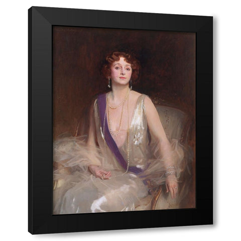 Grace Elvina, Marchioness Curzon of Kedleston Black Modern Wood Framed Art Print with Double Matting by Sargent, John Singer