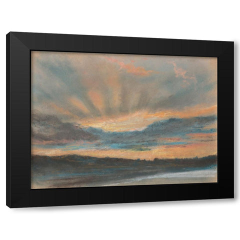 Sunset Black Modern Wood Framed Art Print by Delacroix, Eugene