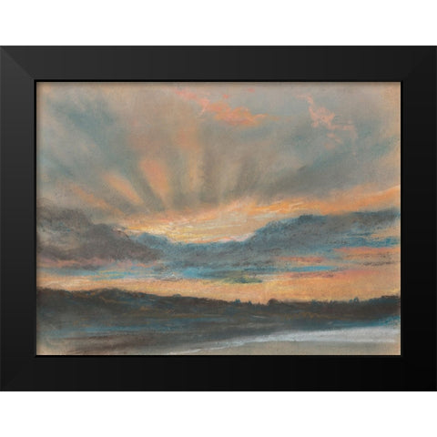 Sunset Black Modern Wood Framed Art Print by Delacroix, Eugene