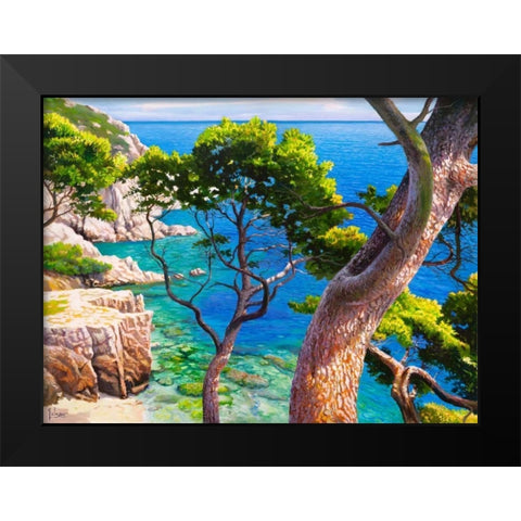 Lavandou Black Modern Wood Framed Art Print by Galasso, Adriano