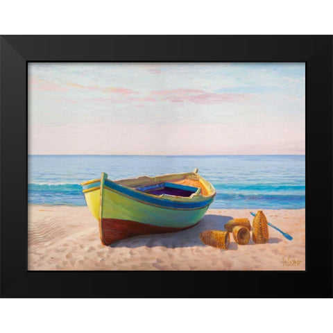 Al mattino Black Modern Wood Framed Art Print by Galasso, Adriano