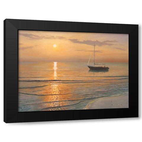 Mattino sul mare Black Modern Wood Framed Art Print with Double Matting by Galasso, Adriano