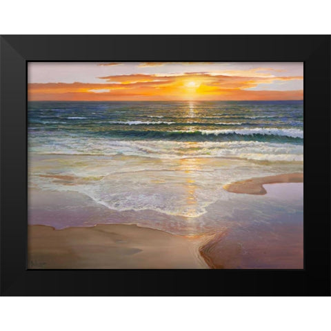 Alba sulla battigia Black Modern Wood Framed Art Print by Galasso, Adriano